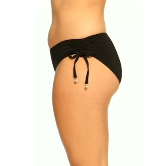 Anne Cole Side Tie Black Bikini Swim Bottoms XL - Picture 3 of 10